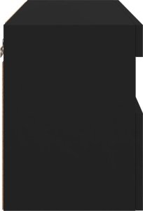 vidaXL Ścienna szafka TV z LED, czarna, 60x30x40 cm 10