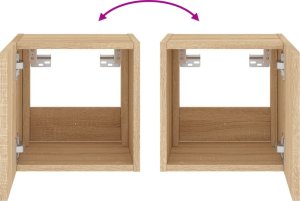 vidaXL Ścienna szafka TV z LED, dąb sonoma, 30,5x35x30 cm 12