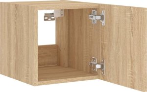 vidaXL Ścienna szafka TV z LED, dąb sonoma, 30,5x35x30 cm 8