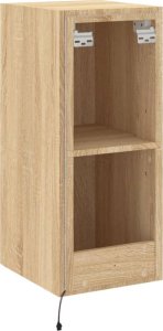 vidaXL Ścienna szafka TV z LED, dąb sonoma, 30,5x35x70 cm 11