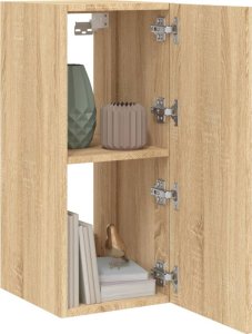 vidaXL Ścienna szafka TV z LED, dąb sonoma, 30,5x35x70 cm 7