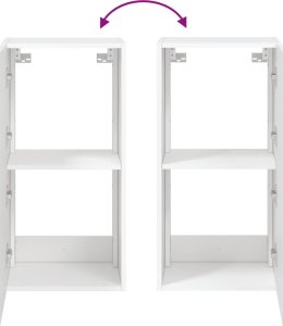 vidaXL Ścienna szafka TV z LED, biała, 40,5x35x80 cm 12