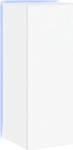 vidaXL Ścienna szafka TV z LED, biała, 40,5x35x80 cm 2