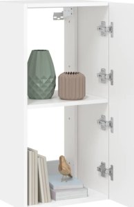 vidaXL Ścienna szafka TV z LED, biała, 40,5x35x80 cm 6