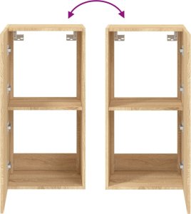 vidaXL Ścienna szafka TV z LED, dąb sonoma, 40,5x35x80 cm 12