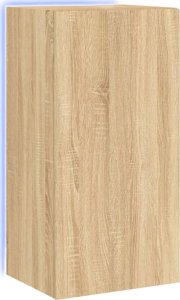 vidaXL Ścienna szafka TV z LED, dąb sonoma, 40,5x35x80 cm 2