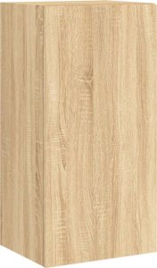 vidaXL Ścienna szafka TV z LED, dąb sonoma, 40,5x35x80 cm 7