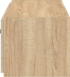 vidaXL Ścienna szafka TV z LED, dąb sonoma, 100x35x31 cm 11