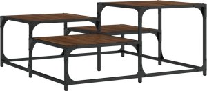 vidaXL Stolik kawowy, brązowy dąb, 87,5x87,5x40 cm 2