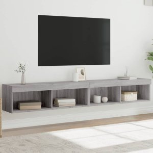 vidaXL Szafki TV z LED, 2 szt., szary dąb sonoma, 100x30x30 cm 1