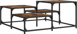 vidaXL Stolik kawowy, przydymiony dąb, 87,5x87,5x40 cm 2