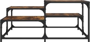 vidaXL Stolik kawowy, przydymiony dąb, 87,5x87,5x40 cm 4