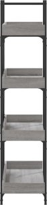 vidaXL 4-poziomowy regał na książki, szary dąb sonoma, 100x33x145,5 cm 5