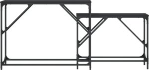 vidaXL Stoliki konsolowe, zsuwane, 2 szt., czarne 4