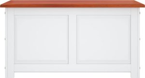 Skrzynia ogrodowa vidaXL Skrzynia z pokrywą, brązowo-biała, lite drewno akacjowe 4