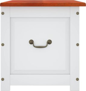 Skrzynia ogrodowa vidaXL Skrzynia z pokrywą, brązowo-biała, lite drewno akacjowe 5