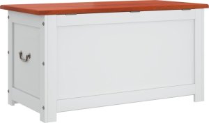 Skrzynia ogrodowa vidaXL Skrzynia z pokrywą, brązowo-biała, lite drewno akacjowe 6