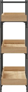 vidaXL 3-poziomowy regał na książki, dąb sonoma, 100x33x108,5 cm 5