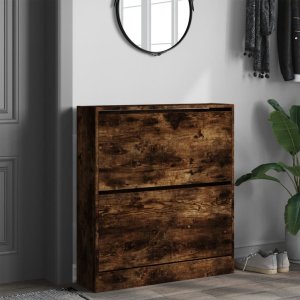 vidaXL Szafka na buty, przydymiony dąb, 80x21x87,5 cm 3