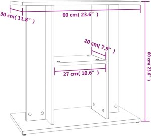 vidaXL Szafka pod akwarium, biała, 60x30x60 cm 7