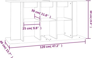 vidaXL Szafka pod akwarium, czarna, 120x40x60 cm 8