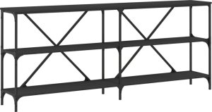 vidaXL Stolik konsolowy, czarny, 180x30x75 cm 2