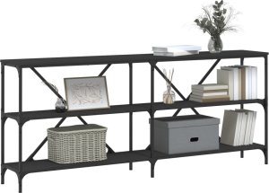 vidaXL Stolik konsolowy, czarny, 180x30x75 cm 3