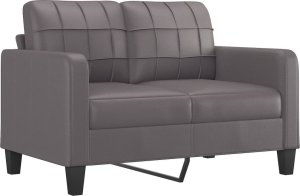 vidaXL 2-osobowa sofa z poduszkami, szara, 120 cm, sztuczna skóra 4