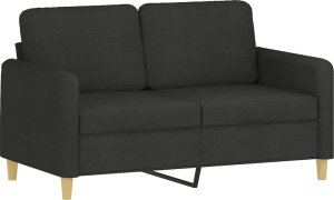 vidaXL 2-osobowa sofa z poduszkami, czarna, 120 cm, tkanina 4