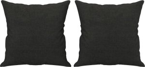 vidaXL 2-osobowa sofa z poduszkami, czarna, 120 cm, tkanina 5