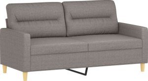 vidaXL 2-osobowa sofa z poduszkami, taupe, 140 cm, tkanina 4