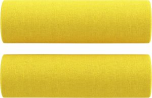 vidaXL 2-osobowa sofa z poduszkami, jasnożółta, 120 cm, tkanina 5