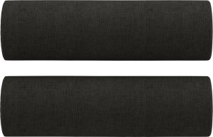 vidaXL 2-osobowa sofa z poduszkami, czarna, 140 cm, tkanina 5
