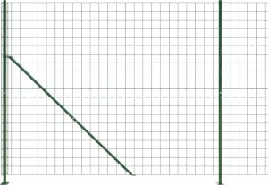 vidaXL Ogrodzenie z siatki, ze stopami słupków, zielone, 1,6x10 m 4