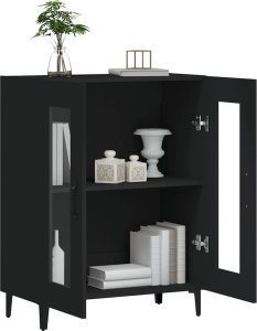 vidaXL Szafka, czarna, 69,5x34x90 cm, materiał drewnopochodny 4