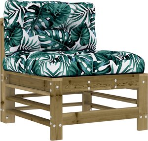 vidaXL Siedziska środkowe z poduszkami, 2 szt., impregnowana sosna 4