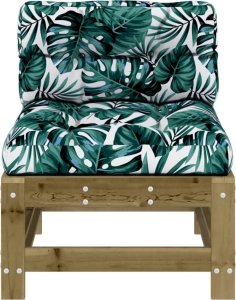 vidaXL Siedziska środkowe z poduszkami, 2 szt., impregnowana sosna 5