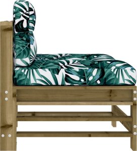 vidaXL Siedziska środkowe z poduszkami, 2 szt., impregnowana sosna 6
