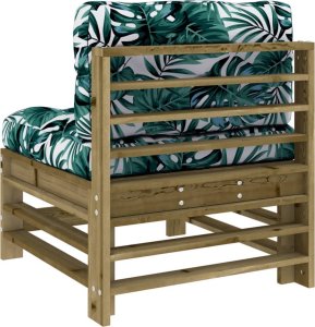 vidaXL Siedziska środkowe z poduszkami, 2 szt., impregnowana sosna 7