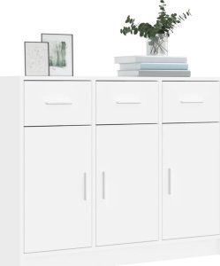 vidaXL Szafka, biała, 91x28x75 cm, materiał drewnopochodny 3