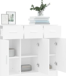 vidaXL Szafka, biała, 91x28x75 cm, materiał drewnopochodny 4