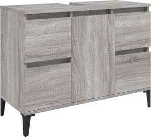 vidaXL 3-częściowy zestaw mebli łazienkowych, szary dąb sonoma 5