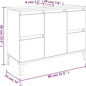 vidaXL 3-częściowy zestaw mebli łazienkowych, szary dąb sonoma 9