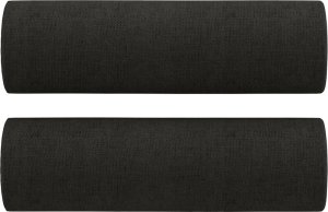 vidaXL 2-osobowa sofa z poduszkami, czarna, 140 cm, tkanina 5