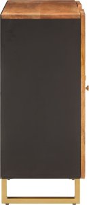 vidaXL Szafka, brązowo-czarna, 90x33,5x75 cm, lite drewno mango 5