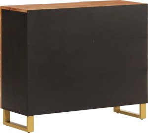 vidaXL Szafka, brązowo-czarna, 90x33,5x75 cm, lite drewno mango 6