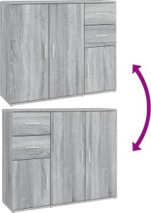 vidaXL Szafka, szary dąb sonoma, 91x29,5x75cm 9