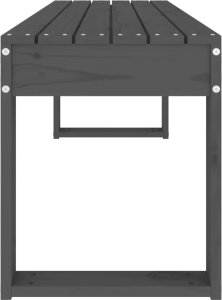 vidaXL Ławka ogrodowa, szara, 110x38x45 cm, lite drewno sosnowe 4