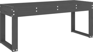 vidaXL Ławka ogrodowa, szara, 110x38x45 cm, lite drewno sosnowe 5