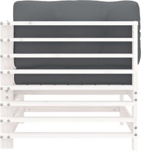 vidaXL Siedzisko narożne z poduszkami, białe, lite drewno sosnowe 4